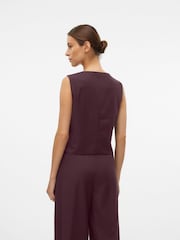 VERO MODA Red Asymmetric Button Waistcoat - Image 3 of 5