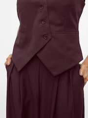 VERO MODA Red Asymmetric Button Waistcoat - Image 4 of 5