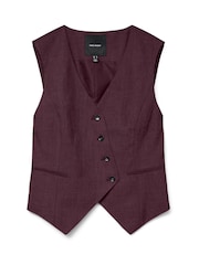 VERO MODA Red Asymmetric Button Waistcoat - Image 5 of 5