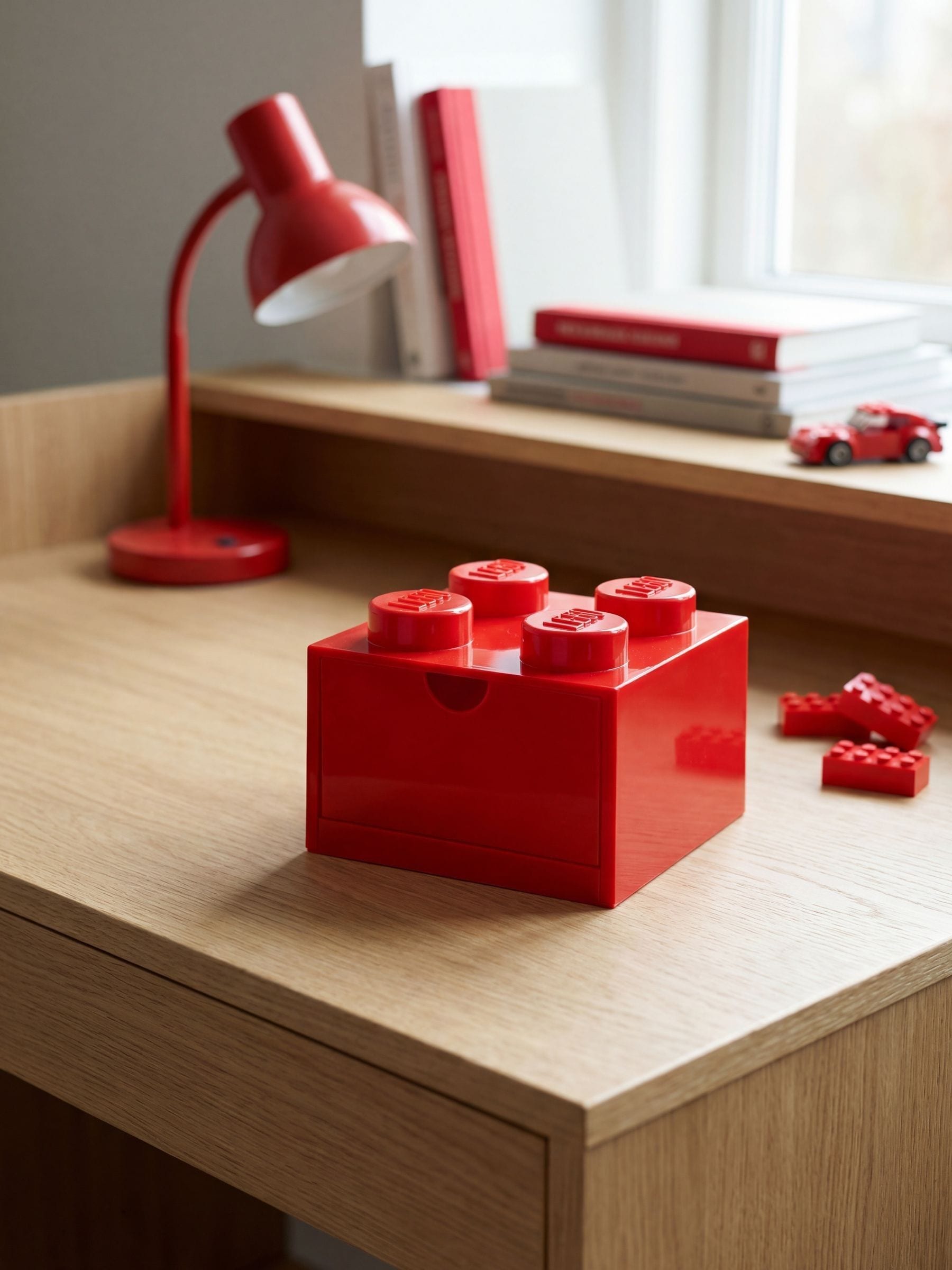 LEGO Desk Drawer 4 - Red - Stackable Storage for Toys and Office Supplies - Image 5
