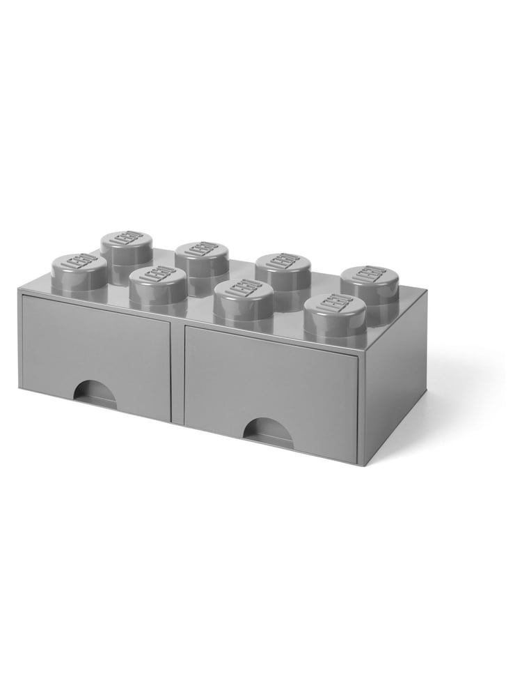 LEGO Stone Grey Drawer 8 Brick Storage - Image 1 of 4