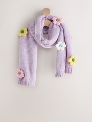 Lilac Flower Hand Knit Heavyweight Scarf - Image 1 of 3