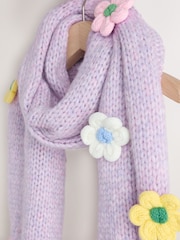 Lilac Flower Hand Knit Heavyweight Scarf - Image 2 of 3