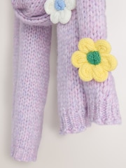Lilac Flower Hand Knit Heavyweight Scarf - Image 3 of 3