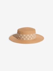 Lipsy Natural Paper Raffia Monogram Hat - Image 6 of 7