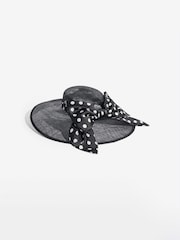 Lipsy Black Polka Dot Oversized Bow Fascinator Hat - Image 1 of 3