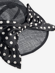 Lipsy Black Polka Dot Oversized Bow Fascinator Hat - Image 3 of 3