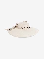 Lipsy Cream Polka Dot Oversized Bow Fascinator Hat - Image 1 of 3
