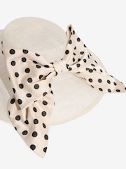 Lipsy Cream Polka Dot Oversized Bow Fascinator Hat - Image 6 of 6
