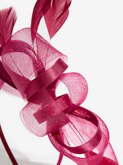 Lipsy Berry Red Mesh and Feather Fascinator Headband - Image 4 of 5