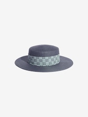 Marineblau - Lipsy Paper Raffia Monogram Hat - Bild 6 von 8