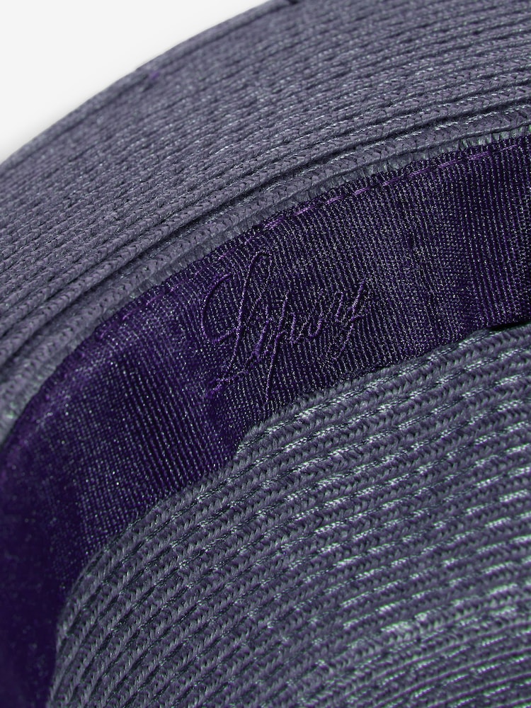 Marineblau - Lipsy Paper Raffia Monogram Hat - Bild 8 von 8
