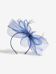 Lipsy Navy Oversized Mesh Fascinator Headband - Image 3 of 5