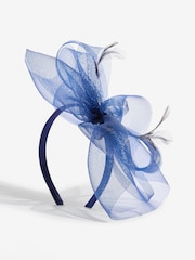 Lipsy Navy Oversized Mesh Fascinator Headband - Image 4 of 5