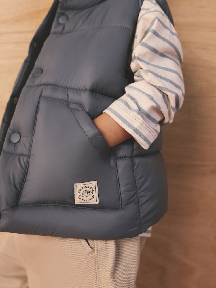 Grey Padded Gilet (3mths-10yrs) - Image 4 of 4 Grey Padded Gilet (3mths-10yrs) - Image 4 of 4