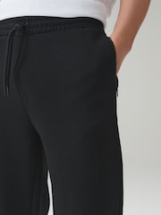 Black Straight Fit Heavyweight Joggers with Zip Pockets - Image 3 of 8