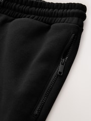 Black Straight Fit Heavyweight Joggers with Zip Pockets - Image 6 of 8