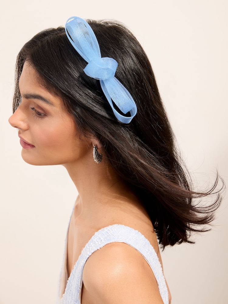 Friends Like These Blue Mesh Loop Fascinator Headband - Image 2 of 5