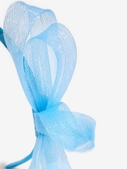 Friends Like These Blue Mesh Loop Fascinator Headband - Image 4 of 5