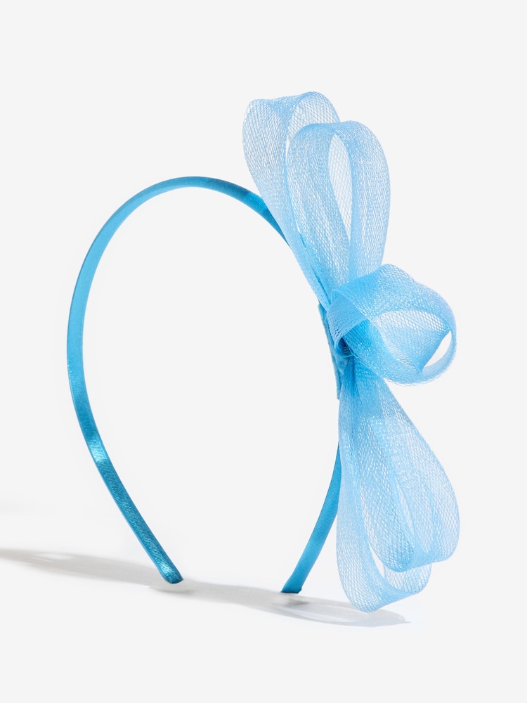 Friends Like These Blue Mesh Loop Fascinator Headband - Image 5 of 5