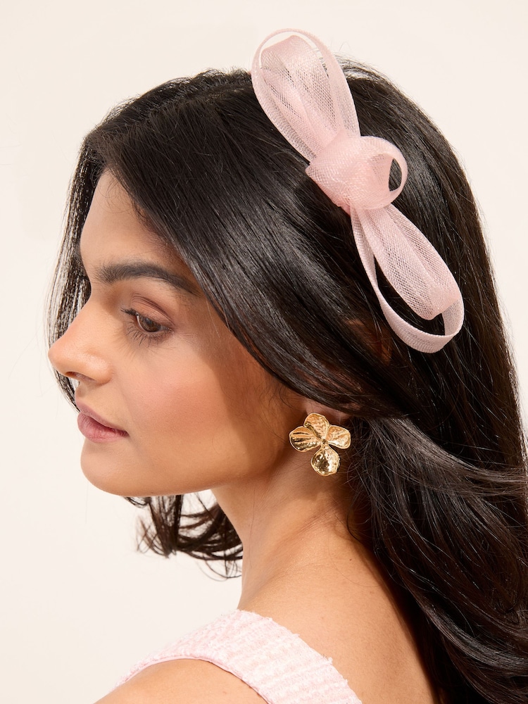 Friends Like These Pink Mesh Loop Fascinator Headband - Image 2 of 5