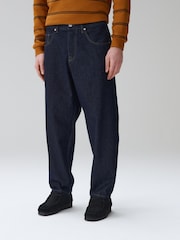 Dark Blue Denim Barrel Fit Authentic Jeans - Image 1 of 8