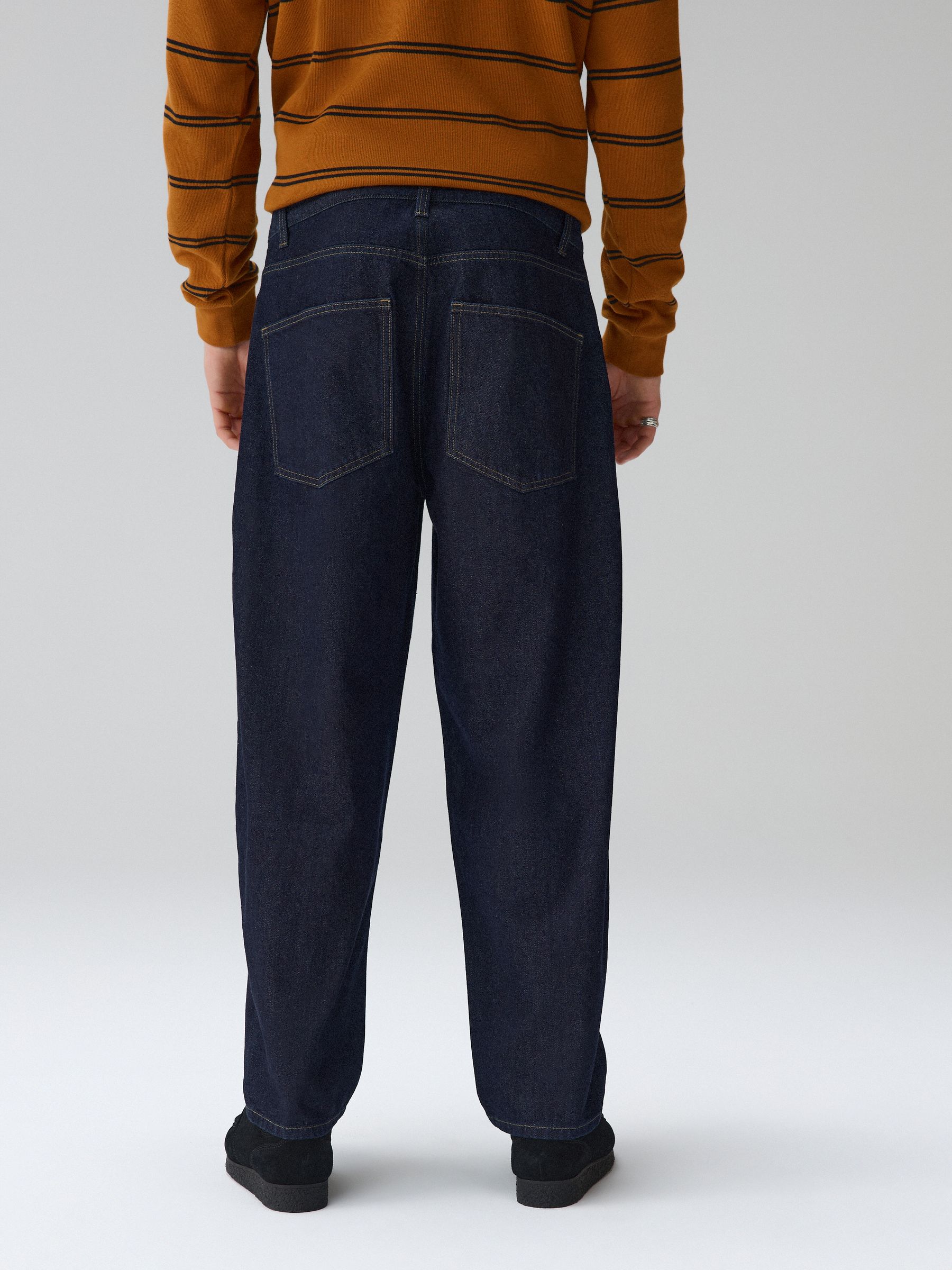 Buy Dark Blue Denim Barrel Fit Authentic Jeans from Next USA