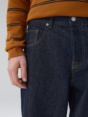 Dark Blue Denim Barrel Fit Authentic Jeans - Image 5 of 8