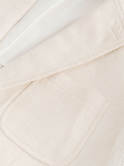 Ecru Relaxed Fit Cotton Rich Tapestry Textured Suit Jacket - Image 8 of 10