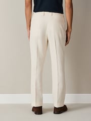 Ecru Relaxed Fit Cotton Rich Tapestry Textured Suit Trousers - Image 3 of 9