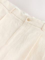 Ecru Relaxed Fit Cotton Rich Tapestry Textured Suit Trousers - Image 8 of 9