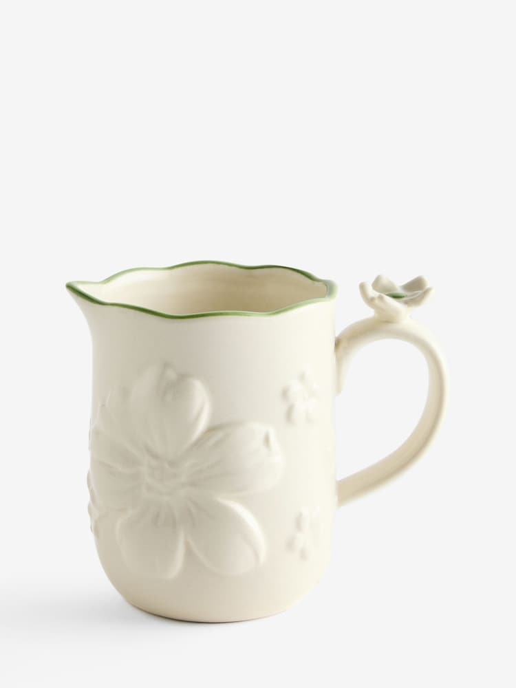 Natural Rosa Floral Milk Jug - Image 3 of 3 Natural Rosa Floral Milk Jug - Image 3 of 3