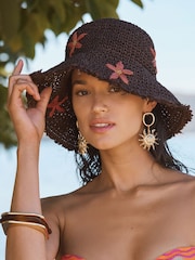 Love & Roses Chocolate Brown Hat - Image 1 of 5