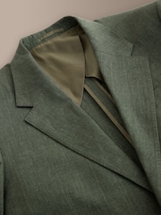 Green Slim Fit Slim Fit Signature Leomaster 100% Italian Linen Suit Jacket - Image 8 of 10