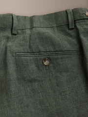 Vert - Slim Fit (Slim Fit) - Pantalon de costume en lin italien Signature - Image 10 de 11