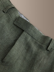 Vert - Slim Fit (Slim Fit) - Pantalon de costume en lin italien Signature - Image 9 de 11