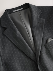 Charcoal Grey Muscle Fit Motionflex Stretch Stripe Suit Jacket - Image 11 of 15
