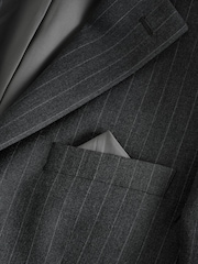 Charcoal Grey Muscle Fit Motionflex Stretch Stripe Suit Jacket - Image 13 of 15