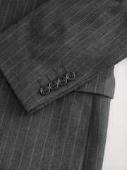 Charcoal Grey Muscle Fit Motionflex Stretch Stripe Suit Jacket - Image 14 of 15