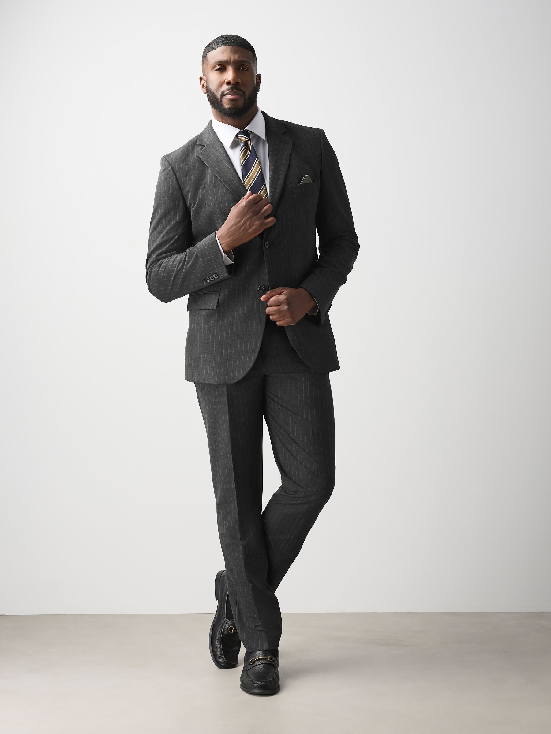 スーツ cootieCOMFORTMERINOSAXONY2TUCKTROUSERS Buy Charcoal Grey Muscle Fit Motionflex Stretch Stripe Suit Jacket