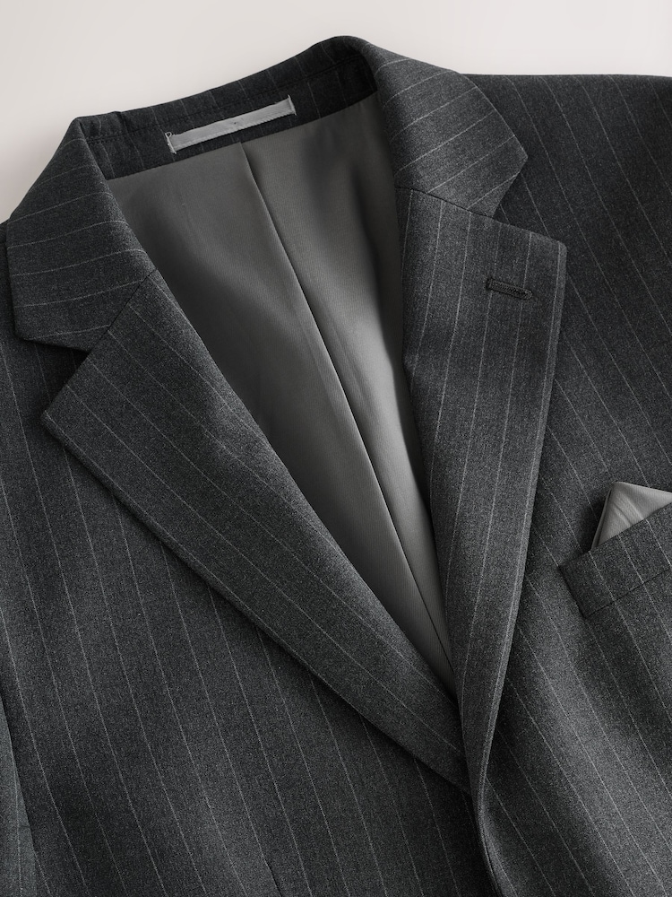 炭灰色 - 肌肉合身版型 Motionflex 彈性條紋西裝外套 - 圖片 2/6