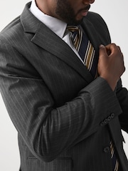 Charcoal Grey Muscle Fit Motionflex Stretch Stripe Suit Jacket - Image 9 of 15