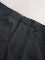 Charcoal Grey Muscle Fit Motionflex Stretch Stripe Suit Trousers - Image 10 of 12