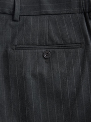 Charcoal Grey Muscle Fit Motionflex Stretch Stripe Suit Trousers - Image 11 of 12