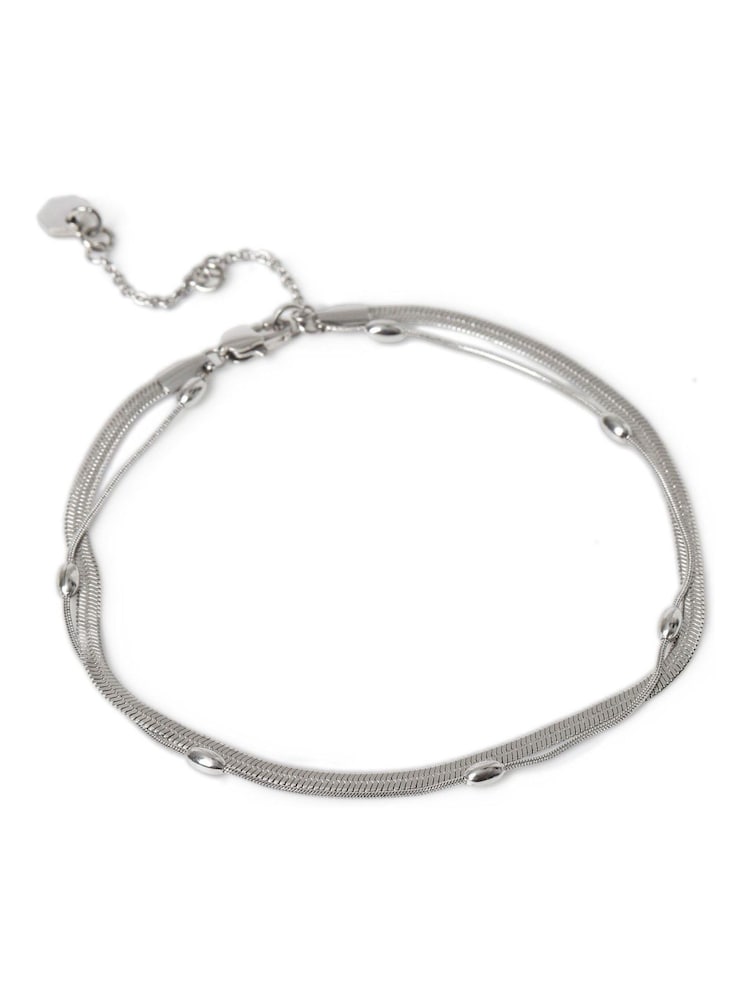 Aela ステンレススチール製マルチロウ・シルバートーンアンクレット - 画像 1 / 2