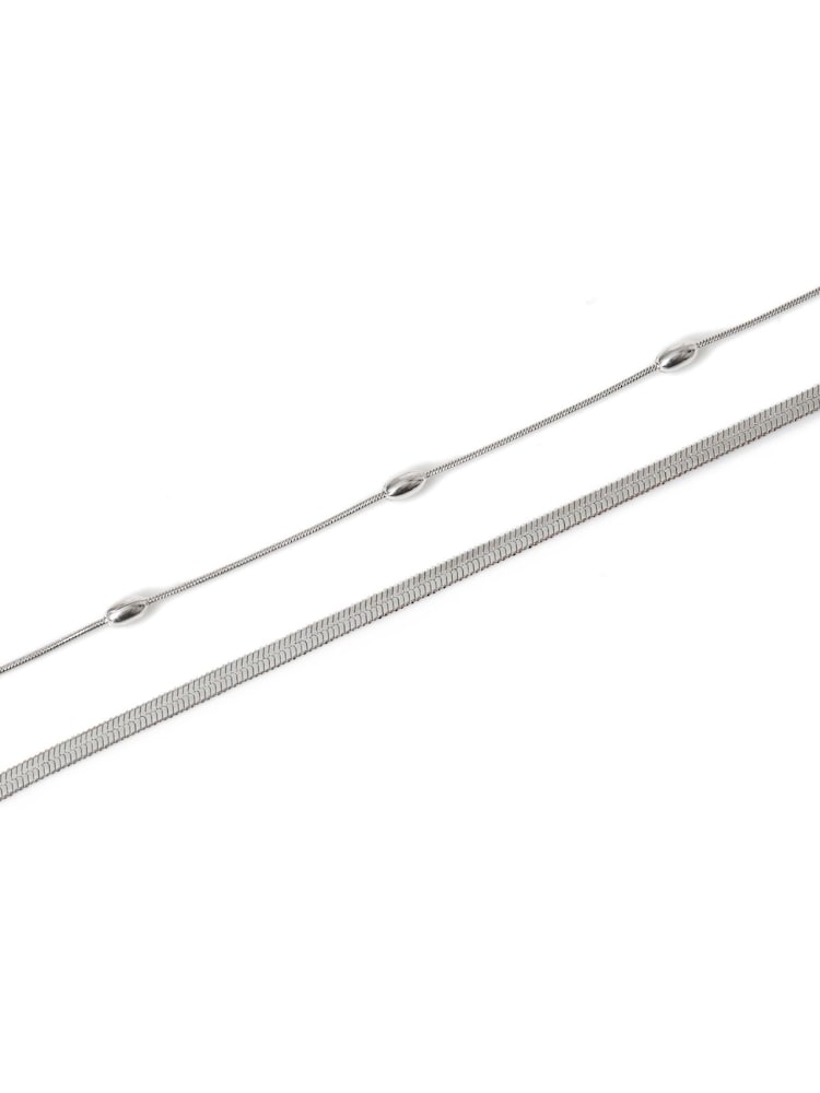 Aela ステンレススチール製マルチロウ・シルバートーンアンクレット - 画像 2 / 2