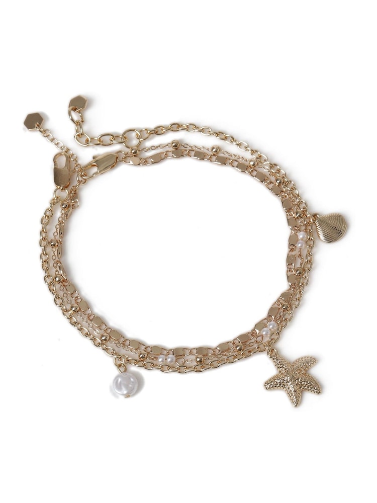Aela goldfarbenes Seestern-Fußkettchen, Multipack - Bild 1 von 2