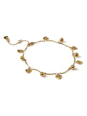 Aela ステンレススチール製ハートチャーム・ゴールドカラーアンクレット - 画像 2 / 2