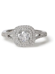 Aela Silver Diamond Simulants Square Ring - Image 1 of 2