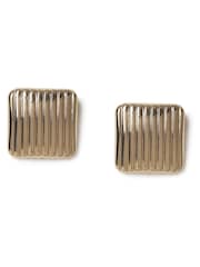 Aela Gold Tone Ridge Square Stud Earrings - Bild 2 von 3